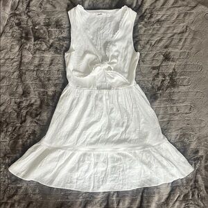 Elodie White, flowy, front tie dress. Size XS